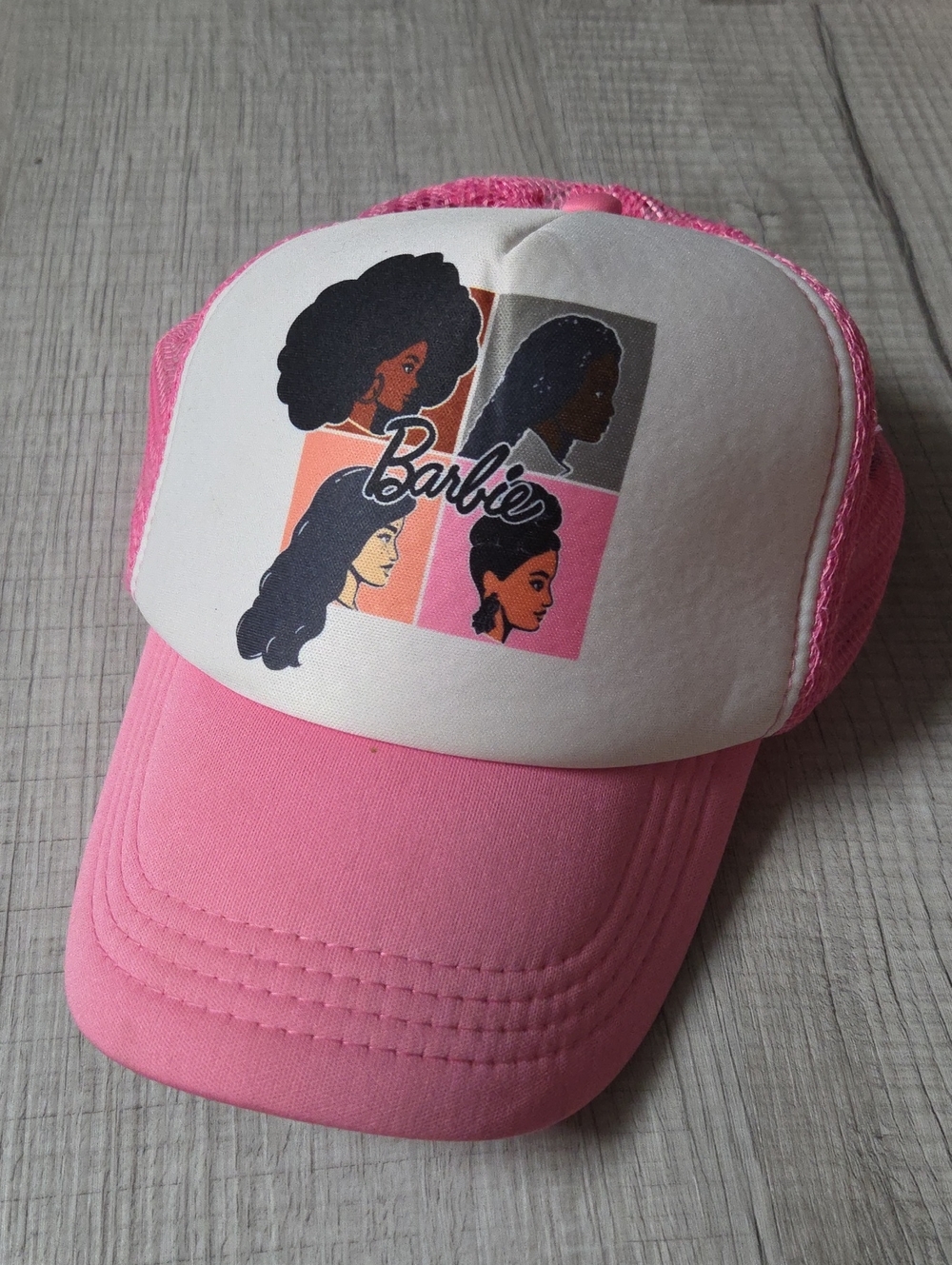 Barbie Pink Mesh Trucker Hat with Multiface Graphic